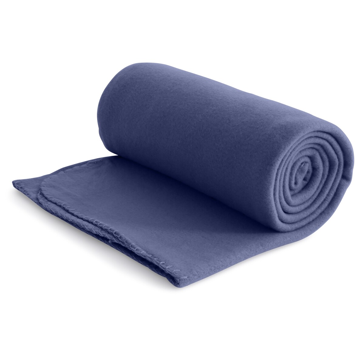 Eco Fleecedecke dunkelblau aus 100% recyceltem Material + OEKO-TEX geprüft 130x160 ca. 400 g schwer mit Anti-Pilling und Kettelrand