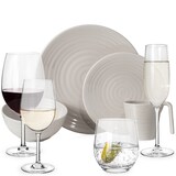 thumbnail of Melamin Geschirr Set 4 Personen Coffee 16 Teilig + 16 Tiamo Gläser Wassergläser Weingläser Champagner-Gläser Flûtes Tafelgeschirr Picknick BBQ Kochges