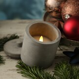 thumbnail of LED Kerzen im Topf mit Deckel Betonoptik Echtwachs H: 10cm grau 3er Set