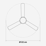 thumbnail of Ventilador de Techo Retro Silencioso con WiFi Rojo 122cm | UNIVERSALBLUE
