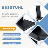 thumbnail of Esszimmerstühle 2er-Set Metall & PU-Leder Schwarz/Silber 109 cm, hohe Lehne