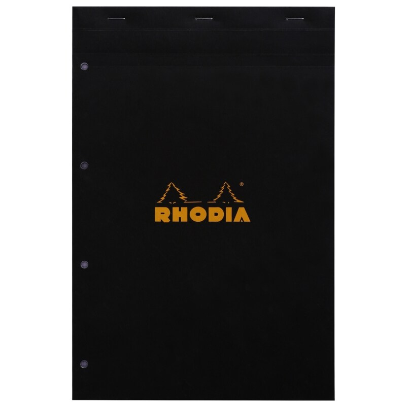 Lot de 5 Bloc N°20 noir format 210x318 (A4 détaché), 80 feuilles 80 g/m² agrafées, quadrillé 5x5, perforation 4 trous