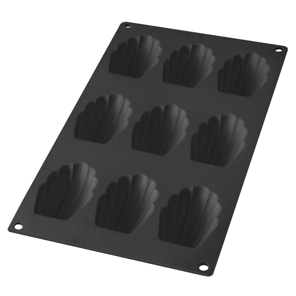 Backform 9 Madeleines Gourmet schwarz - Rechteck Silikone Lékué 30x17.5 cm
