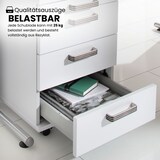 thumbnail of bümö Rollcontainer mit Schubladen, Container abschließbar aus Holz in weiss - Rollwagen für's Büro als Schreibtisch Unterschrank, Bürocontainer od.