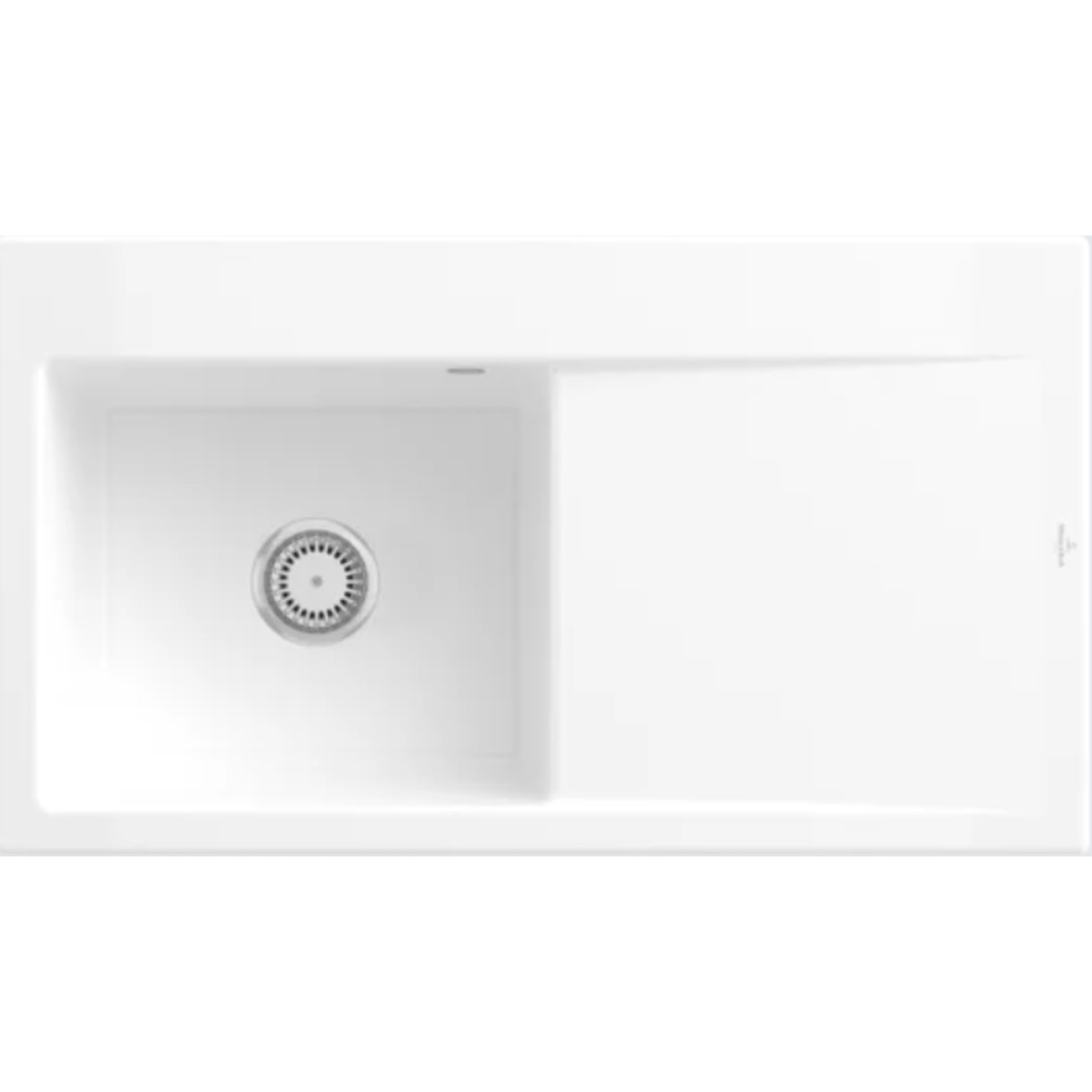 Villeroy&Boch Spülbecken mit Abtropffläche links, Subway Style 50 Weiß Alpin 90x51cm, Keramik, Handbetätigung