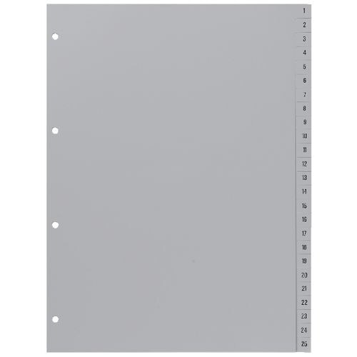 Hetzel Register 721311 DIN A4 Grau 100-teilig 4-fach Kunststoff 1 bis 100