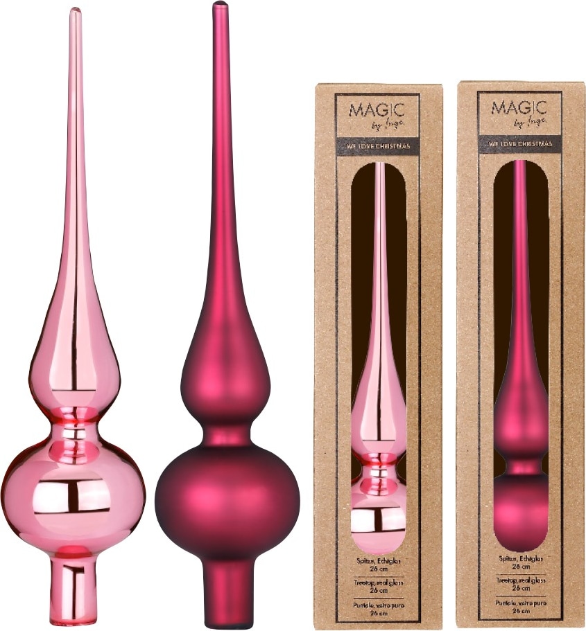 Christbaumspitze Glas 26cm 1 Stück matt / glänzend sort. - Berry Kiss