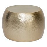 thumbnail of Lot de 2 Tables basses en métal doré martelé D 70 et D 50 cm