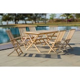 thumbnail of Möbilia Garten Sitzgruppe 7-tlg aus Teak-Holz | 4 Stühle, 2 Armlehnstühle, 1 Tisch | B 0 x T 0 x H 0 cm | natur | 11020023 | Serie GARTEN