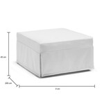 thumbnail of Dmora Letto pieghevole Ancilla, Pouf trasformabile in letto singolo, 100% Made in Italy, Pouf in tessuto da soggiorno, Cm 80x80h45, Bianco