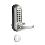 thumbnail of Verrou pour porte d'intérieur avec béquille double pour serrure à encastrer (non fournie)