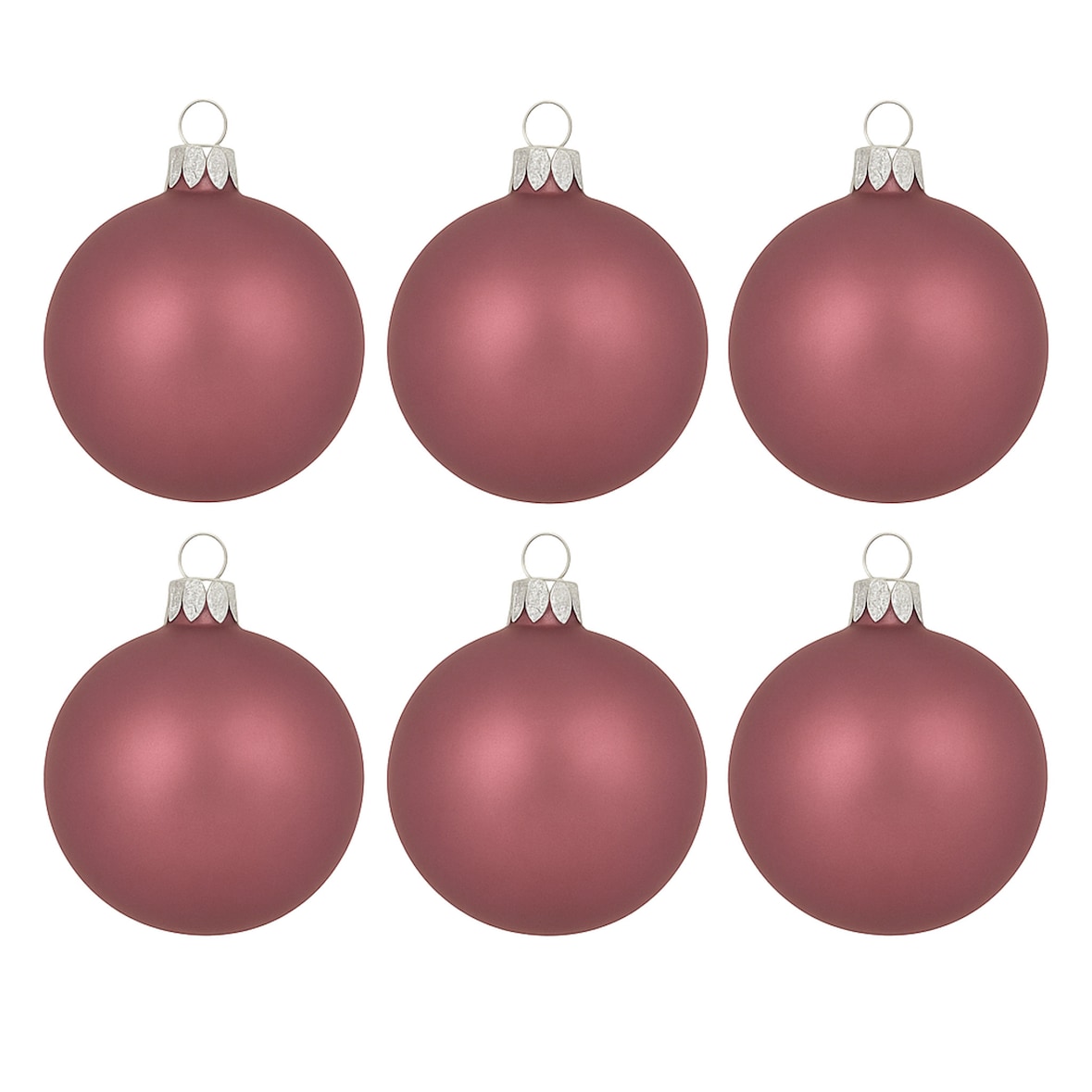 6 Weihnachtskugeln Glas 8cm mundgeblasen Christbaumkugeln Weihnachtsbaumkugeln Groß Christbaumschmuck Weihnachtsbaumschmuck Deko Altrosa matt