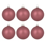 thumbnail of 6 Weihnachtskugeln Glas 8cm mundgeblasen Christbaumkugeln Weihnachtsbaumkugeln Groß Christbaumschmuck Weihnachtsbaumschmuck Deko Altrosa matt