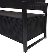 thumbnail of Décoshop26 - Dreisitzerbank mit Staufach aus anthrazitfarbenem Polyrattan mit schwarzem Kissen 04_0005800