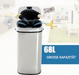 thumbnail of Abfalleimer Edelstahl Silber 68L mit Sensor, manuelle Steuerung
