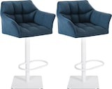 thumbnail of 2er Set Barhocker Damaso Stoffbezug weiß/blau