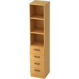 thumbnail of bümö office Aktenschrank Regal mit Schubladen, Büroschrank schmal aus FSC-Holz, 40cm breit in Buche - Aktenregal & Schubladenschrank mit