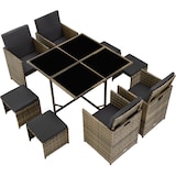 thumbnail of tectake Rattan Sitzgruppe Bilbao inkl. Schutzhülle 4+4+1 - Farbe Natur - Outdoor Möbel - Polyrattan Garten Lounge