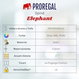 thumbnail of PROREGAL Mega Deal 4x Spind Schrank ELEPHANT Metall 2 Abteile 180x60x50cm Kleiderstange & Kleiderhaken Lichtgrau Spindschrank Kleiderschrank