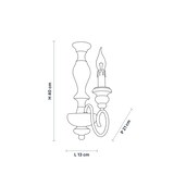 thumbnail of Applique Shabby Chic Cascina Bianco Tortora Vintage 1 Luce E14