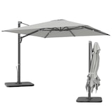 thumbnail of Outsunny Ombrellone a Sbalzo con Manovella Base a Croce Grigio Chiaro