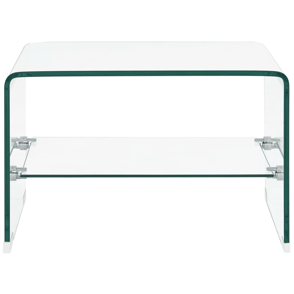 Table basse Clair 50x45x33 cm Verre trempé  Modèle Atlas Infinite Prime