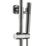 thumbnail of Duschsystem Duschgarnitur Grau gebürstet rund mit Regendusche Handbrause Thermostat und Duschstange