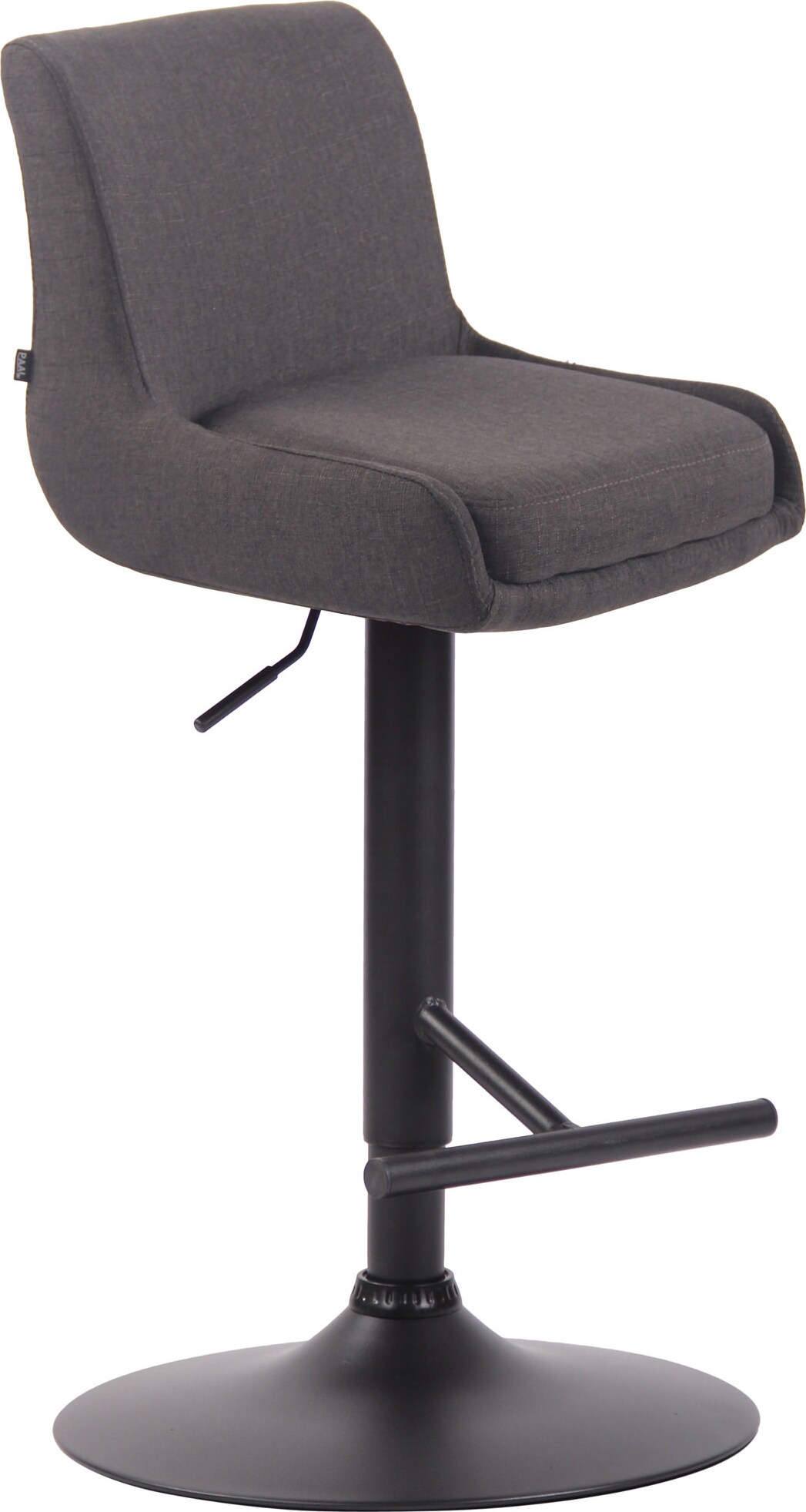 CHEFGASTRO Barhocker ZAGREB Stoff Schwarz HxBxT 90x43x50cm Stoff Dunkelgrau Barstuhl