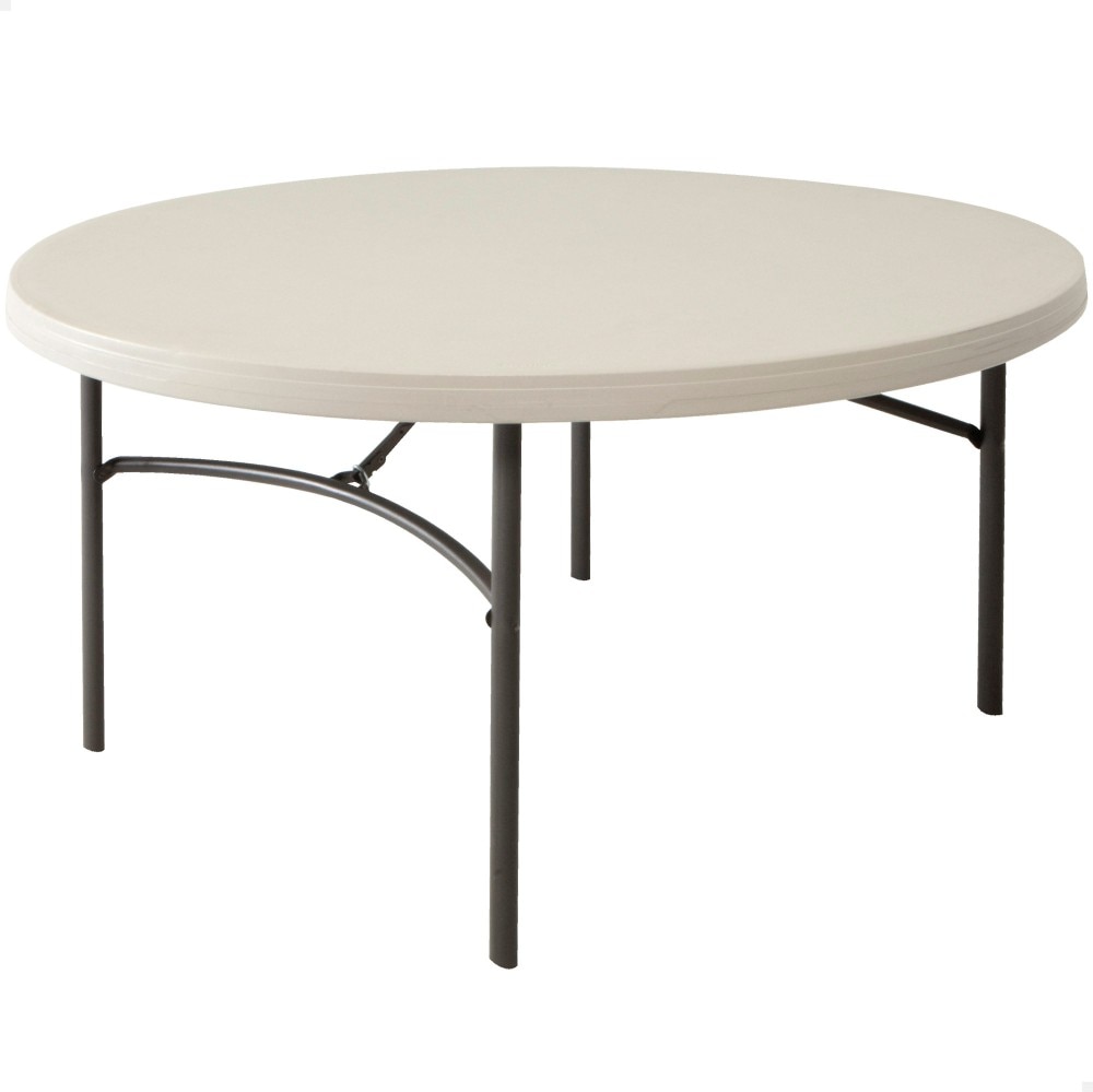Mesa redonda patas plegables crema Ø152x74 cm Lifetime