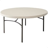 thumbnail of Mesa redonda patas plegables crema Ø152x74 cm Lifetime