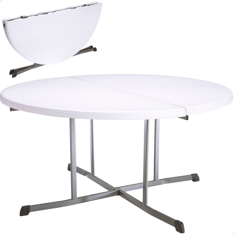 Mesa redonda plegable blanco Lifetime Ø152x75,5 cm