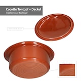 thumbnail of 2er Set Ton-Topf + Deckel 1,6L Mediterran Cocotte Kochtopf Schmortopf Mittelalter