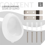 thumbnail of ECD Germany Urinal Weiß 35×46×30 cm Zulauf oben – Keramik Pinkelbecken oval, Nano-Versiegelung, senkrechter Ablauf