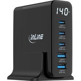 thumbnail of InLine® USB PD Netzteil, GaN Ladegerät, 5-Port, USB-C + USB-A, 140W, mit Display