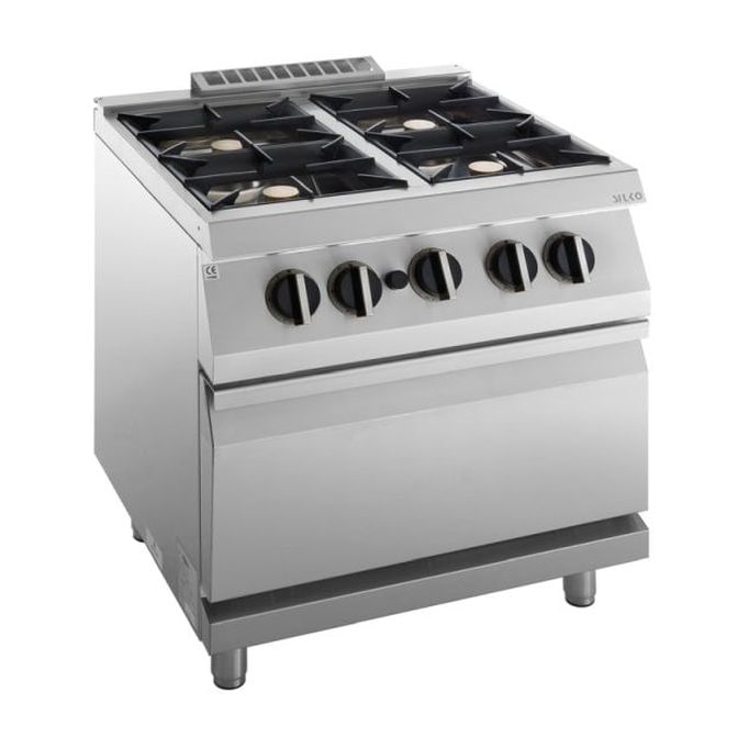 KBS Gasherd 4 Brenner mit Gasofen 4x 6,0 kW 800x730x900 mm Pilotflamme