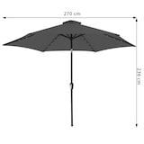 thumbnail of Kingsleeve Sonnenschirm 270 cm mit LED Beleuchtung UV Schutz 80+ Schutzhülle Solar Neigbar Kurbel Anthrazit