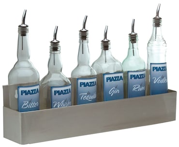 Piazza porta bottiglie in accaio inox grigio satinato  inox appendibile 