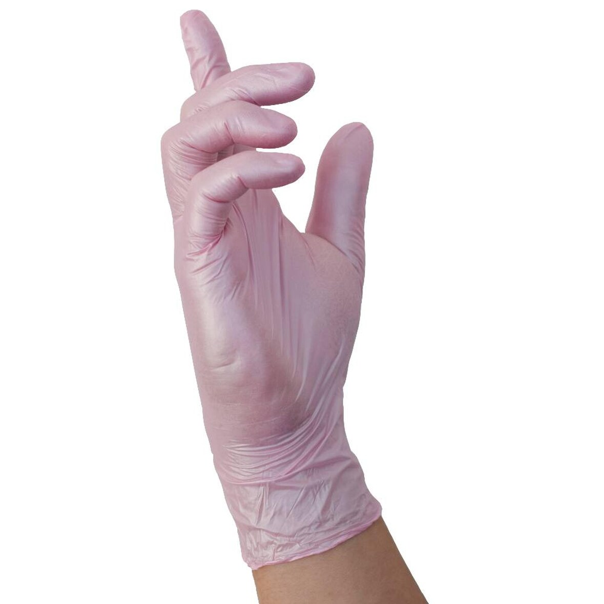 1000 Nitras Glamour Wave Nitrilhandschuhe | Gr. M | perlmuttrosa | Einweghandschuhe