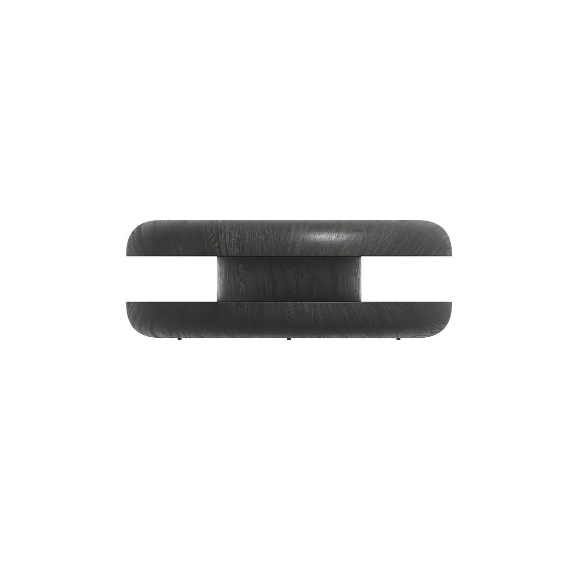 SalesFever Couchtisch Ø 90 cm| rund | drehbar | MDF mit Eschenholzfurnier | B 90 x T 90 x H 35 cm | schwarz