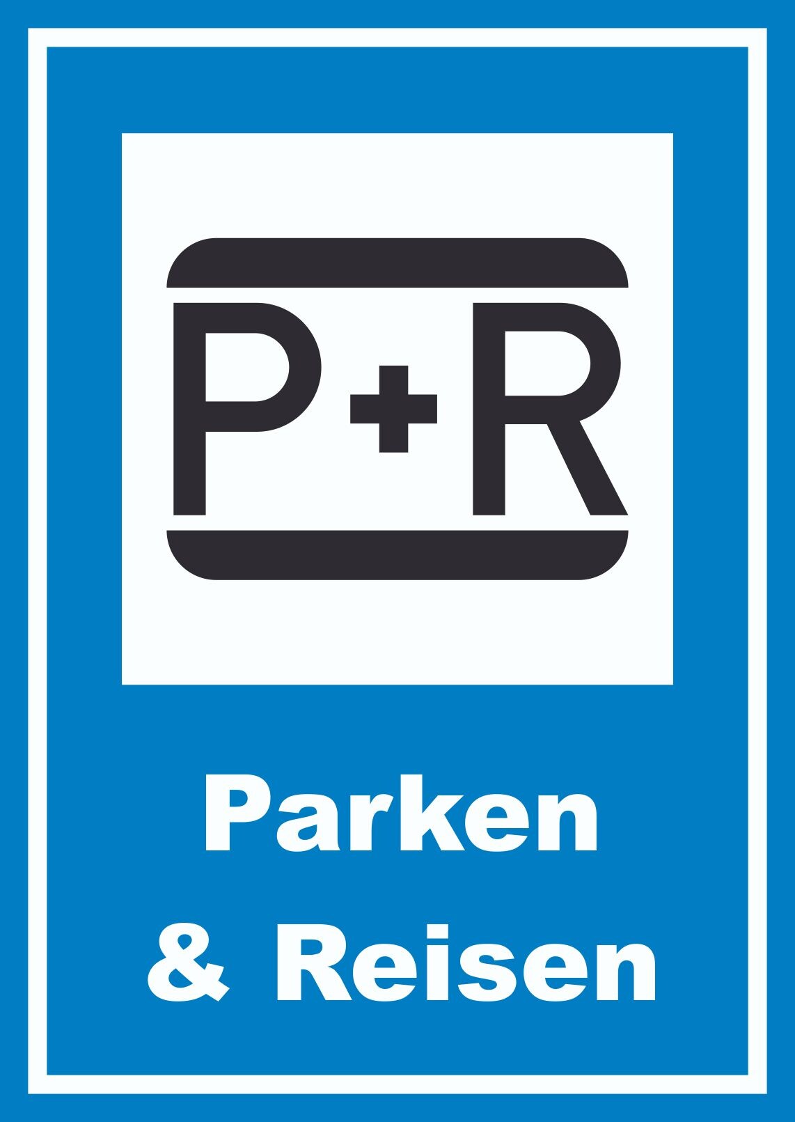 Parken und Reisen Schild A2 Rückseite selbstklebend