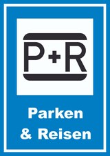thumbnail of Parken und Reisen Schild A2 Rückseite selbstklebend