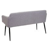 thumbnail of Sitzbank HWC-L13, Esszimmerbank Bank Polsterbank Garderobenbank Rückenlehne Armlehne Stoff/Textil 133cm ~ grau