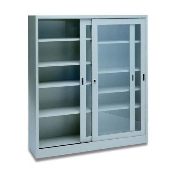 Armadio in Metallo con Ante Scorrevoli a Vetro temperato Dim. 150x45x200h