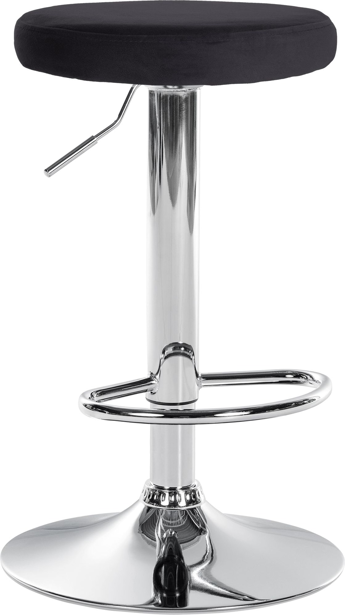 Barhocker Ponte Samt-Bezug schwarz/chrom