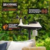 thumbnail of Brandson Funkwetterstation mit 5 in 1 Außensensor - LED Farbdisplay - DCF - Thermometer Hygrometer Barometer - Windgeschwindigkeit - Regenmenge