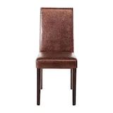 thumbnail of Chaise Dossier Haut en Simili Cuir Marron Foncé - Lot de 2 - Bolero