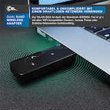 thumbnail of CSL - USB WLAN Stick Adapter DualBand, 2,4GHz & 5GHz bis zu 300 Mbit/s, USB 2.0, MU-MIMO, kompatibel mit Windows 7-11, Schwarz