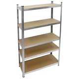 thumbnail of ECD Germany 2er Set Werkstattregal Schwerlastregal - 200x100x50 cm - Metall verzinkt - belastbar bis 750kg - 5 MDF-Platten - Lagerregal Steckregal