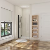 thumbnail of AICA Mampara de ducha dos hojas plegables vidrio easyclean 5mm,perfil negro,(686-716)x1900mm