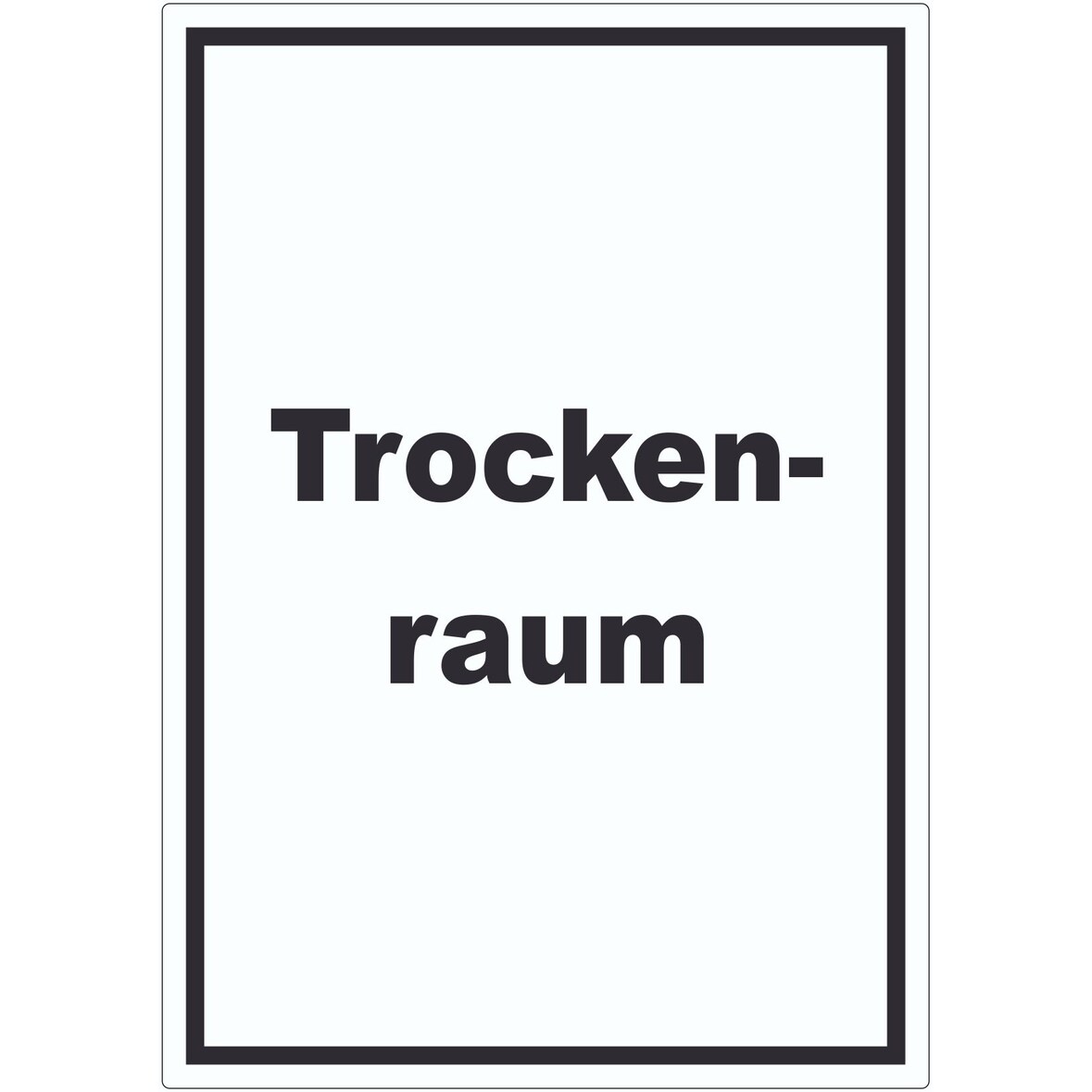 Trockenraum Aufkleber mit Text Wäsche trocknen hochkant A4 (210x297mm)